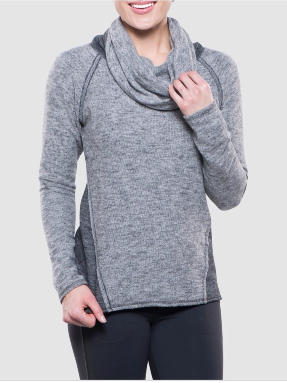 KUHL Women's Viola Nova Pullover Cowl Neck Blue Heathered size Small